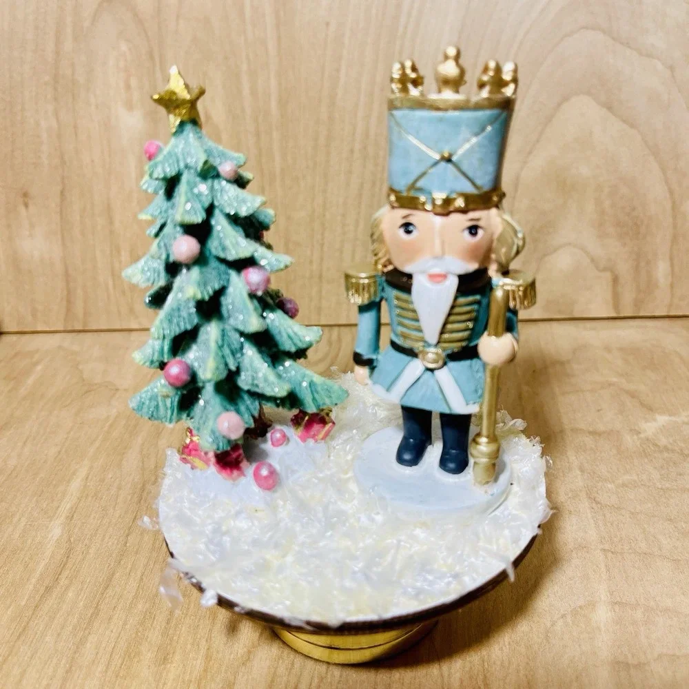 Christmas Figurines Decorations Winter Princess Nutcracker Set Of 2 On Pedestals